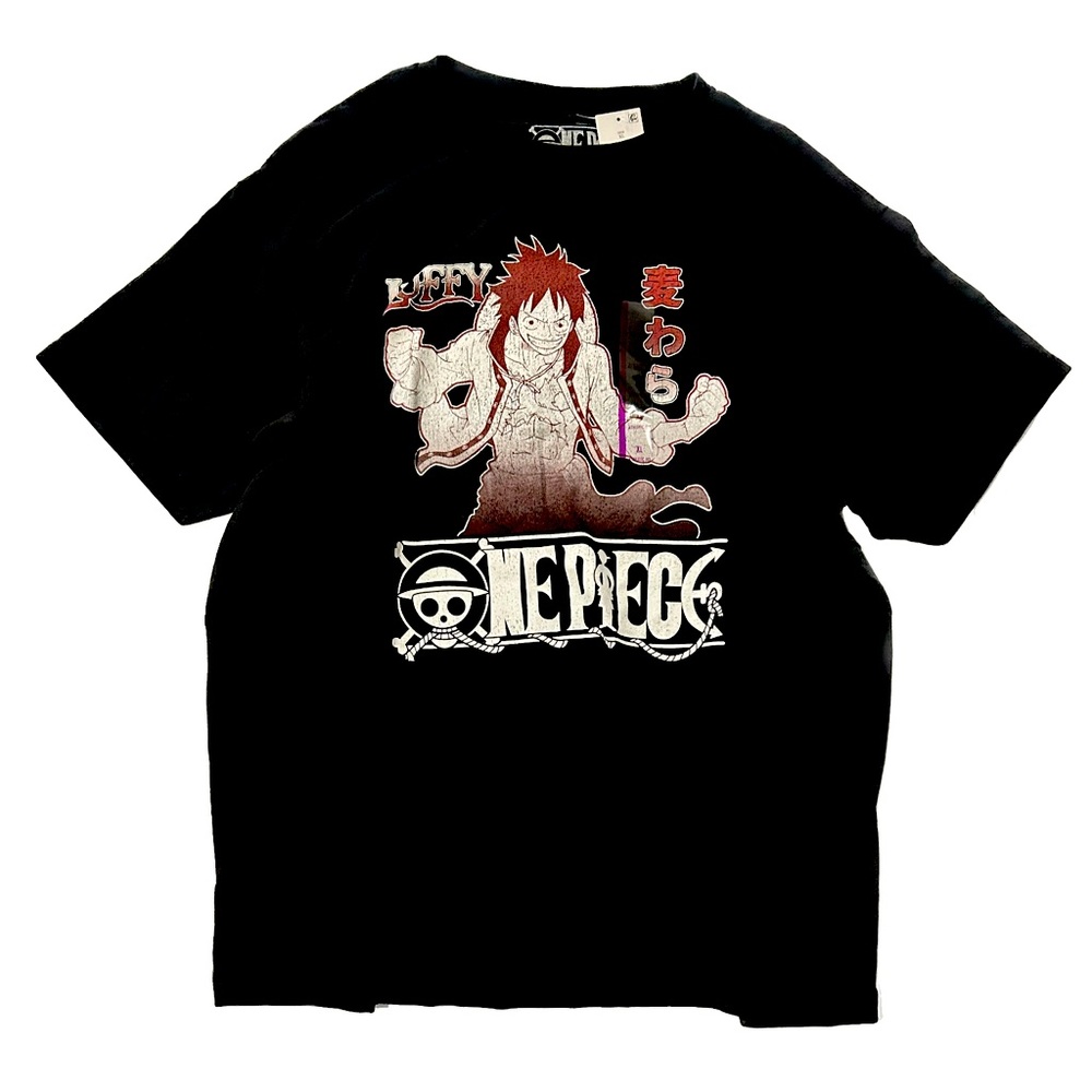 One Piece Ripple Junction Logo With Luffy Straw Hat Kanji T-Shirt - XL